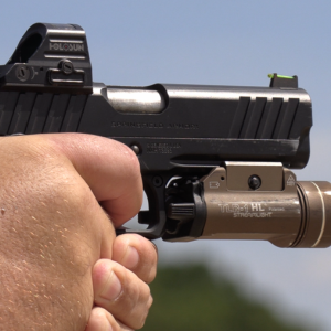 Image of hand holding a pistol